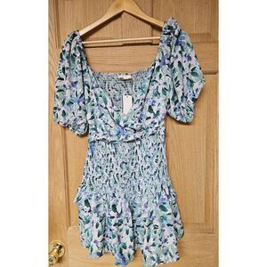 Lush medium lavender green floral dress New‎
